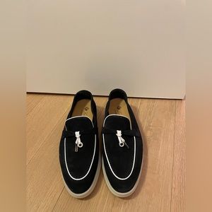 Brand New Navy Loro Piana Summer Walk Loafers